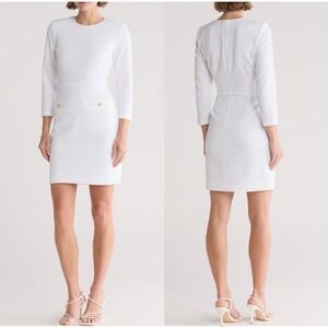 New! Veronica Beard‎ ChanningJacquard Sheath Dress White Sz 2 $548